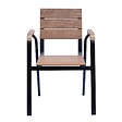 OVIALA - Chaise de terrasse en aluminium et bois synthétique - Tomar - vignette