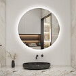 AICA SANITAIRE - Miroir de salle de bain rond LED 60cm 3 couleurs tactile + anti-buée + dimmable + fonction mémoire - vignette