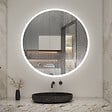 AICA SANITAIRE - Miroir de salle de bain rond LED 60cm 3 couleurs tactile + anti-buée + dimmable + fonction mémoire - vignette