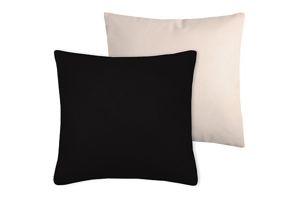 LOVELY - Duo coussin 50x50 noir/lin - large