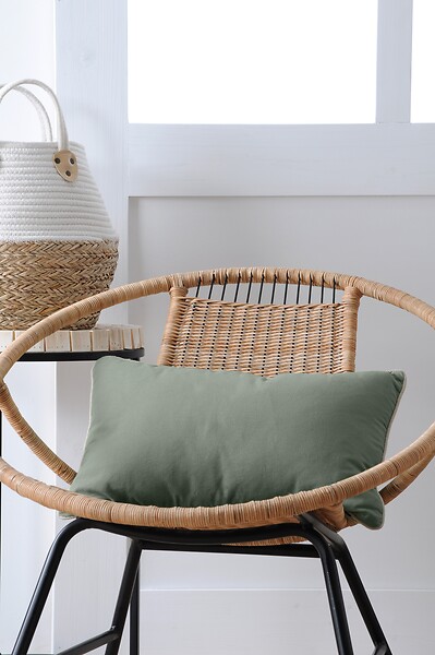 LOVELY - Duo coussin 30x50 vert/lin - large