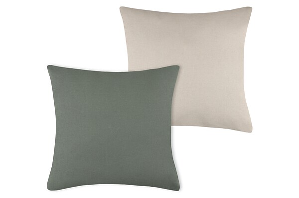 LOVELY - Duo coussin 50x50 vert/lin - large