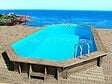 HABITAT ET JARDIN - Piscine bois " Cancun " - 6.53 x 4.41 x 1.45 m + Pompe à chaleur - Puissance 6.1 kW - - vignette