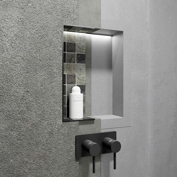 MARMOX - Duo de niches à carreler étanche - Format intérieur U-Tile 5,5 cm de profondeur - large
