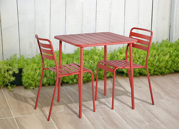 Table de jardin Honfleur - Acier - Terracotta - 4 personnes - large