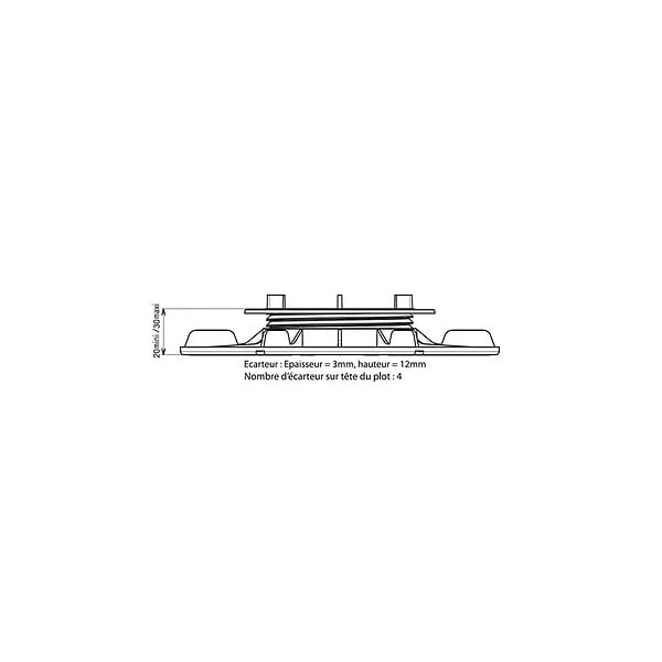 JOUPLAST - Plot terrasse dalle réglable 20 à 30 mm - JOUPLAST - A l'unite - large