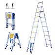 HOSTRÃ–M - Escabeau 10 marches telescopique EXTENDACT10, Echelle telescopique 2.9m+2.6m, escabeau pliable télescopique, H max travail 4,4m, Garantie 5ans Hostrom - vignette
