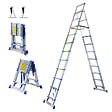 HOSTRÃ–M - Escabeau 12 marches telescopique EXTENDACT12, Echelle telescopique 3.5m+3.2m, escabeau pliable, Stabilisateur, H max travail 5m, Garantie 5 ans - vignette