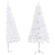 VIDAXL - vidaXL Sapin de Noël artificiel d'angle Blanc 240 cm PVC - vignette