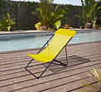 Transat de jardin pliant Malou en métal coloris jaune dossier réglable - vignette