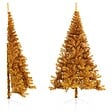 VIDAXL - vidaXL Demi sapin de Noël artificiel avec support doré 240 cm PET - vignette