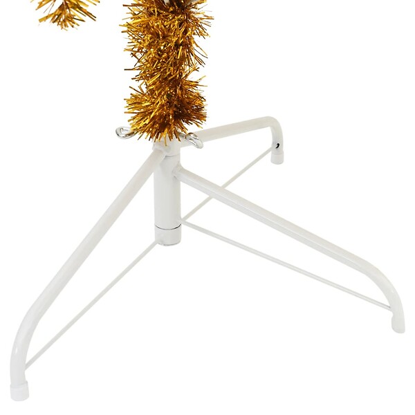 VIDAXL - vidaXL Demi sapin de Noël artificiel avec support doré 240 cm PET - large