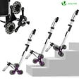 VOUNOT - Chariot de course pliable monte escalier aluminium avec crochets noir - vignette