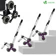 VOUNOT - Chariot de course pliable monte escalier aluminium avec crochets noir - vignette
