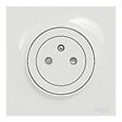 SCHNEIDER ELECTRIC - Odace Prise 2P+T affleurante Complète plaque et griffes Blanc - vignette