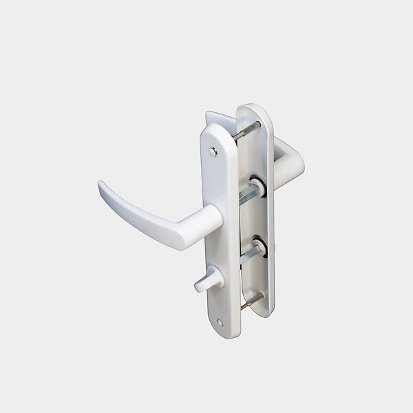 MODE DE VIE - Poignée de porte Salomea - Aluminium - Serrure bouton - Blanche - large