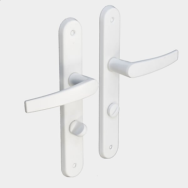 MODE DE VIE - Poignée de porte Salomea - Aluminium - Serrure bouton - Blanche - large