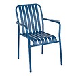 OVIALA - Chaise de terrasse avec accoudoirs en aluminium bleu foncé - Faro - vignette
