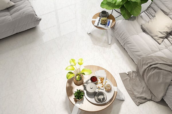 CERAM INDUSTRIE - Sol d'intérieur Ubeda - White - 45x45cm - 1.62m2/boîte - large