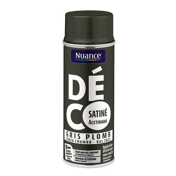 NUANCE - Peinture aerosol - Gris plomb  - Satin -  400ml - large