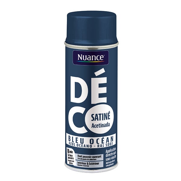 NUANCE - Peinture aerosol - Bleu océan - Satin - 400ml - large