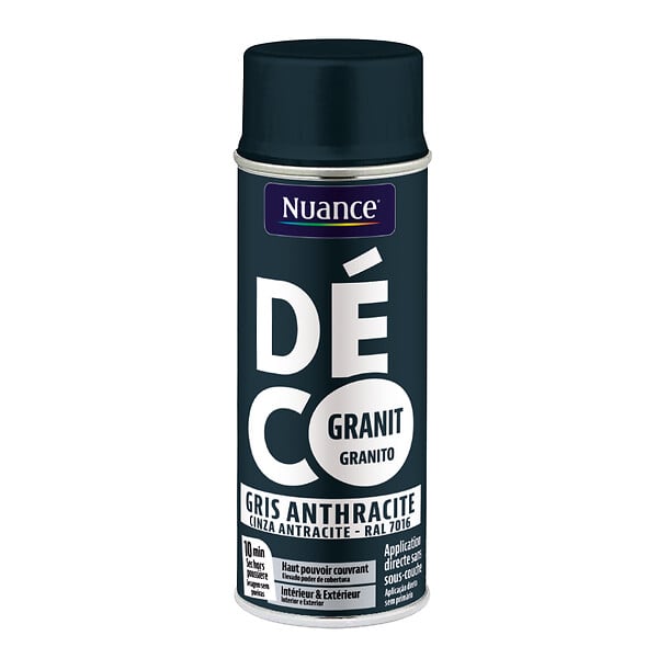 NUANCE - Peinture aerosol - Anthracite - Granit - 400ml - large