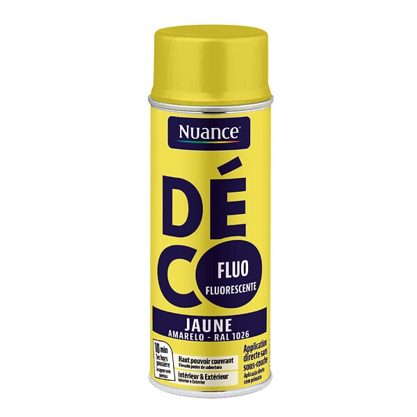 NUANCE - Peinture aerosol - Fluo jaune - 400ml - large