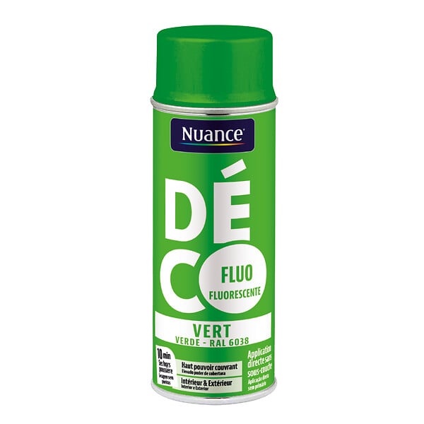NUANCE - Peinture aerosol - Fluo vert - 400ml - large