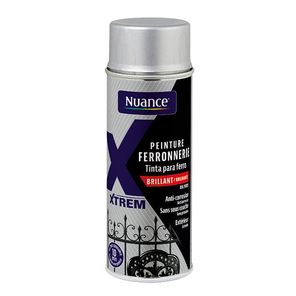 NUANCE - Peinture ferronnerie aerosol - Noir - Brillant - 400ml - large