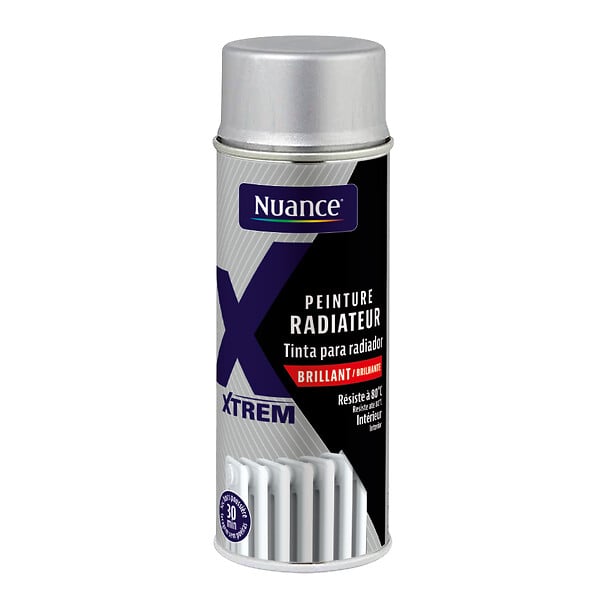NUANCE - Peinture radiateur aerosol - Noir - Brillant - 400ml - large