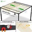 VOUNOT - Pergola retractable 3x3m en metal et toile Polyester haute densite 180g/m2 beige - vignette