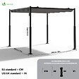 VOUNOT - Pergola retractable 3x3m en metal et toile Polyester haute densite 180g/m2 gris - vignette
