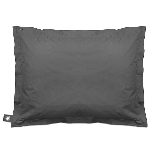 OVIALA - Pouf de jardin en polyester gris 140 x 120 cm - Solys - large