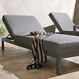 OVIALA - Lot de 2 bains de soleil inclinable en aluminium gris anthracite - Galapagos - vignette