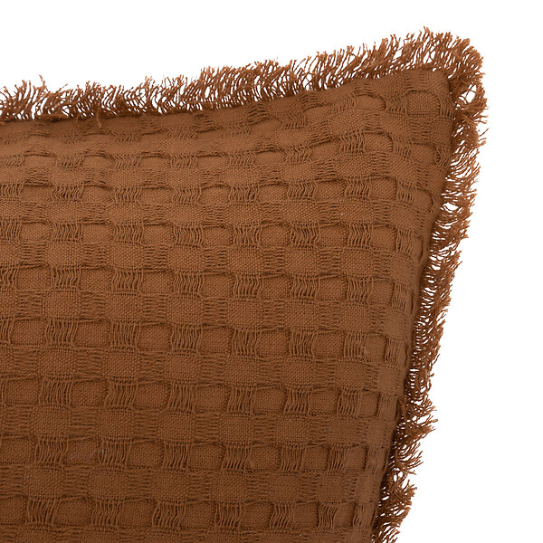 ATMOSPHERA - Coussin décoratif Terracotta nid d'abeille 45 x 45 cm - large