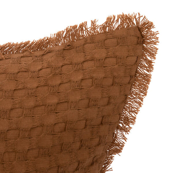 ATMOSPHERA - Coussin décoratif Terracotta nid d'abeille 30 x 50 cm - large