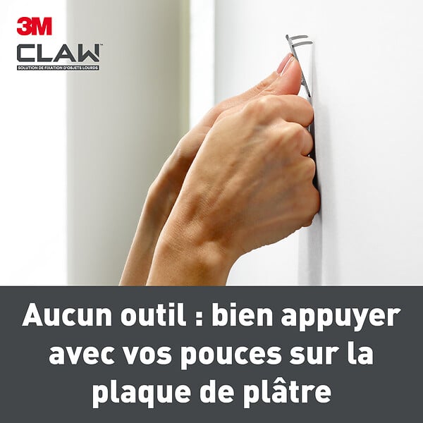 3M - Crochets pour tableaux spécial plaque de plâtre x2-7 kg - large