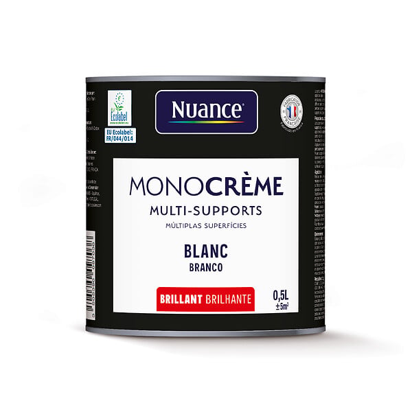 NUANCE - Peinture MonoCrème - Blanc - Brillant - 0.5L - large