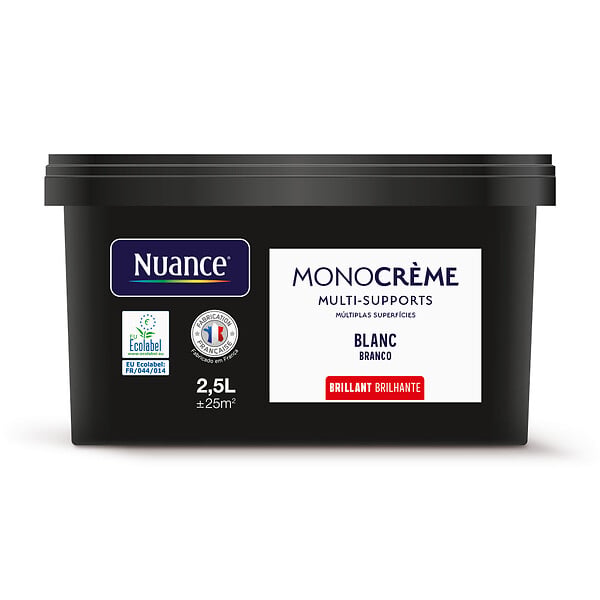 NUANCE - Peinture Monocrème - Blanc - Brillant - 2,5L - large