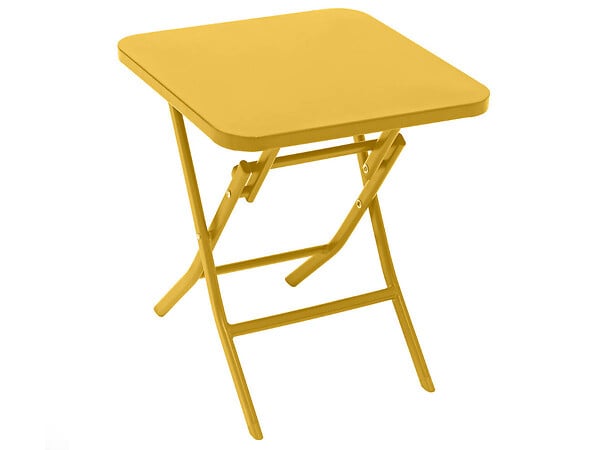 HESPERIDE - Table d'appoint carrée pliante Greensboro Moutarde - 40 x 40 cm - Hespéride - large