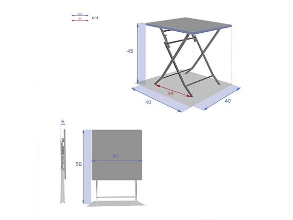 HESPERIDE - Table d'appoint carrée pliante Greensboro Olive - 40 x 40 cm - Hespéride - large