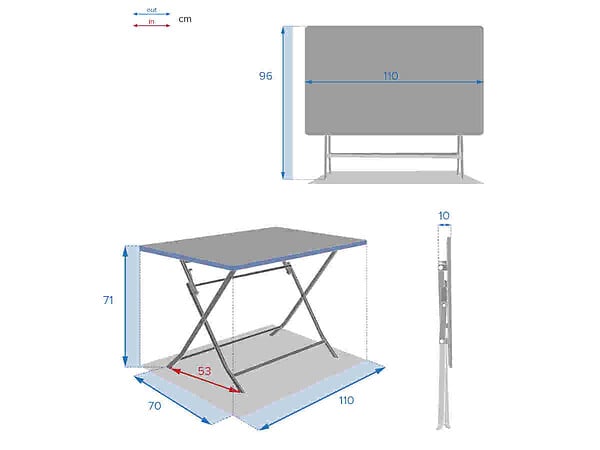 HESPERIDE - Table de jardin rectangle Greensboro 110 x 70 cm Argile - Hespéride - large