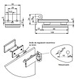 EMUCA - Charnière pour porte en verre avec garniture en acier inoxydable, charnière horizontale avec embout de 34mm, pour porte de 8-12mm, acier inoxydable - vignette