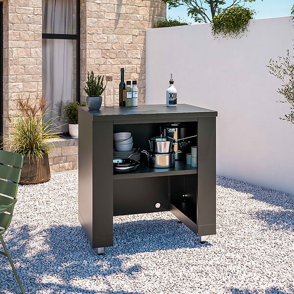 OVIALA - Cuisine d'extérieur 5 éléments dont 2 modules de cuisson - large