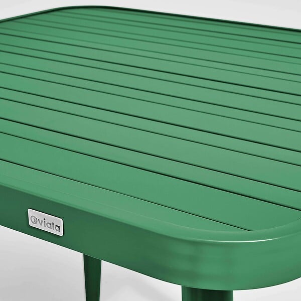 OVIALA - Table de jardin carrée en aluminium vert olive - Bristol - large