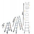 SECURY-T - Échelle articulée pliante et télescopique en aluminium 4x4 marches 3,88m + 2 tablettes - vignette