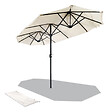 VOUNOT - Parasol Jardin Double Aluminium 150 x 300 cm beige - vignette