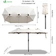 VOUNOT - Parasol Jardin Double Aluminium 150 x 300 cm beige - vignette