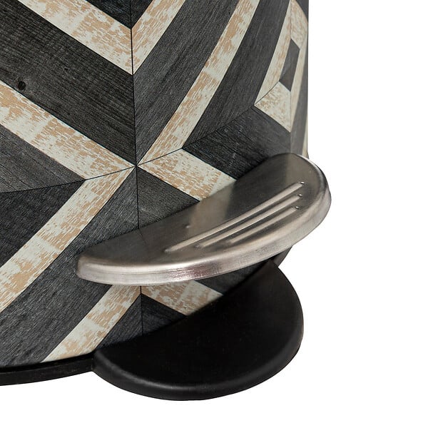 5 FIVE SIMPLY SMART - Poubelle en métal et bambou 3 L déco Canvas Noir et Beige - large