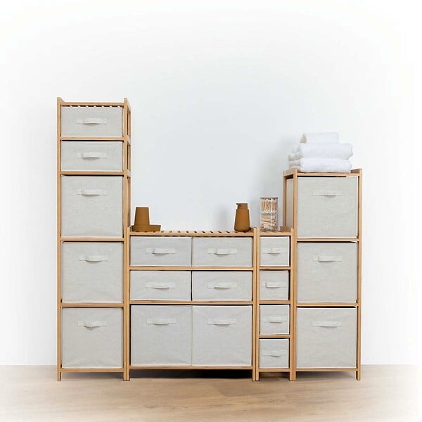 5 FIVE SIMPLY SMART - Meuble Étagère en Bambou avec 4 paniers H 78.5 cm - large